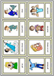 Daily Routines ESL Printable Vocabulary Learning Cards
