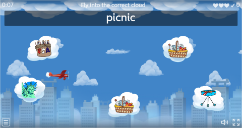 4th of July ESL Vocabulary Airplane Game