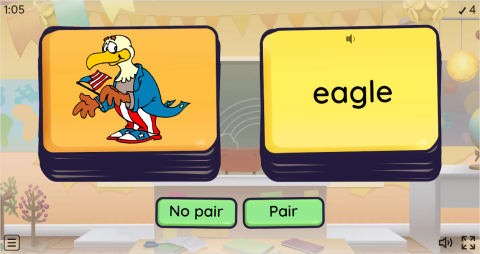 4th of July ESL Pair or No Pair Worksheet