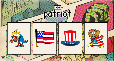 4th of July ESL Interactive Vocabulary Quiz