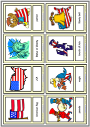 4th of July ESL Printable Vocabulary Learning Cards