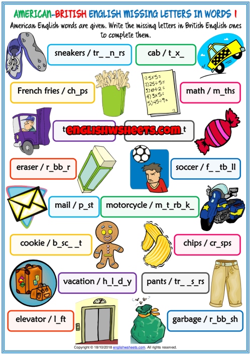 american-british-english-missing-letters-in-words-worksheets