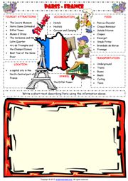 Paris-France Writing Exercise ESL  Worksheet