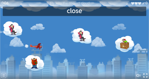 Action Verbs ESL Vocabulary Airplane Game