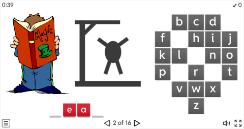 Action Verbs Vocabulary ESL Interactive Hangman Game