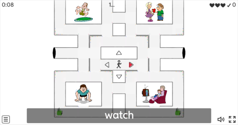 Action Verbs ESL Vocabulary Maze Chase Game