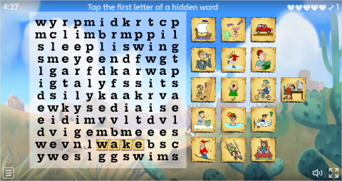 Action Verbs ESL Interactive Wordsearch Puzzle