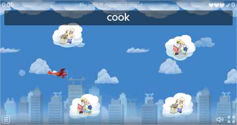 Action Verbs ESL Vocabulary Airplane Game