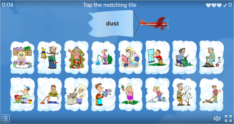 Action Verbs ESL Interactive Find The Match Worksheet