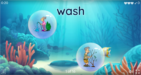 Action Verbs ESL Vocabulary Flying Fruit Game