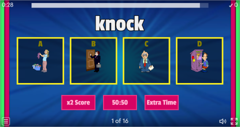 Action Verbs ESL Interactive Vocabulary Quiz Show