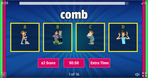 Action Verbs ESL Interactive Vocabulary Quiz Show