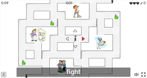 Action Verbs ESL Vocabulary Maze Chase Game