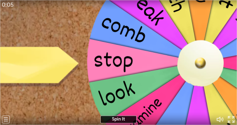 Action Verbs ESL Interactive Spin The Wheel Worksheet
