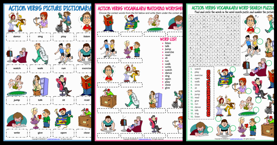 Action Verbs Worksheet Grade 4 With Answers Algomasquepanales