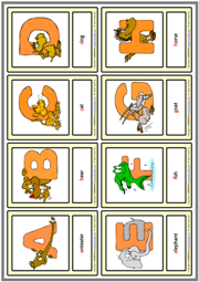 Alphabet with Animals ESL Vocabulary Learning Cards