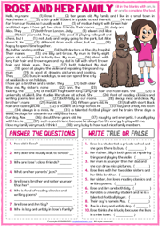 Am Is Are ESL Reading Comprehension Questions Worksheet