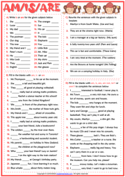 am is are esl printable worksheets
