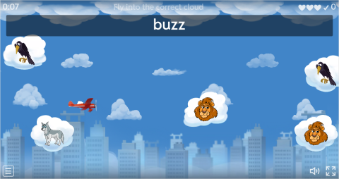 Animal Sounds ESL Vocabulary Airplane Game