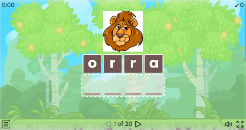Animal Sounds Vocabulary ESL Interactive Anagram