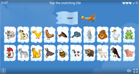 Animal Sounds ESL Interactive Find The Match Worksheet