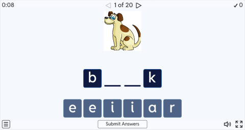 Animal Sounds ESL Interactive Spell The Word Worksheet