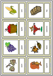 Autumn ESL Printable Vocabulary Learning Cards For Kids