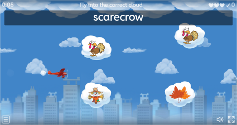 Autumn ESL Vocabulary Airplane Game