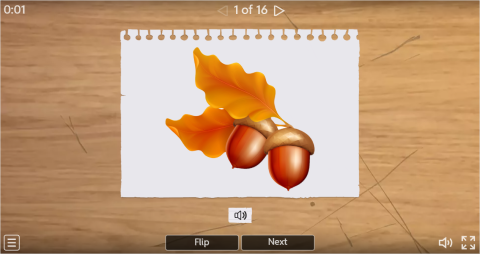 Autumn ESL Interactive Vocabulary Flashcards