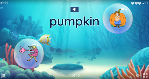 Autumn ESL Vocabulary Flying Fruit Game