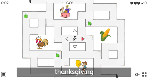 Autumn ESL Vocabulary Maze Chase Game