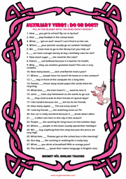 Auxiliary Verbs Do Does Don't Doesn't ESL Worksheet