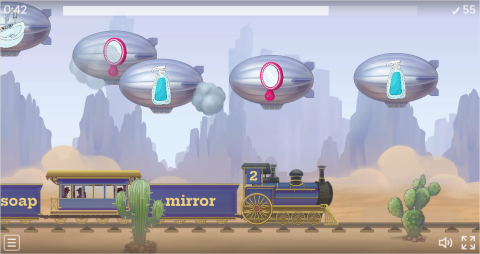 Bathroom Objects ESL Vocabulary Balloon Pop Game