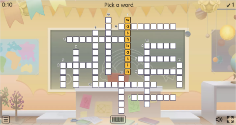 Bathroom Objects ESL Interactive Crossword Puzzle