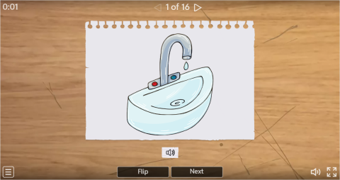 Bathroom Objects ESL Interactive Vocabulary Flashcards