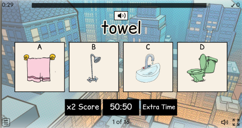 Bathroom Objects ESL Interactive Vocabulary Quiz Show