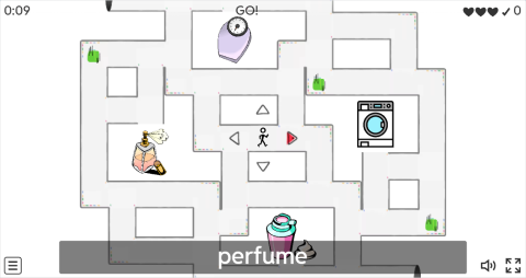 Bathroom Objects ESL Vocabulary Maze Chase Game