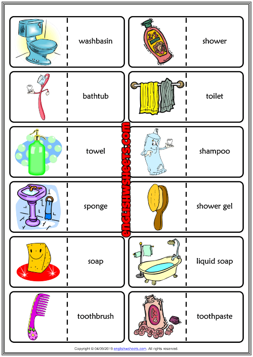 Bathroom Objects Vocabulary with Online Activities