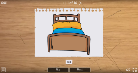 Bedroom Objects ESL Interactive Vocabulary Flashcards