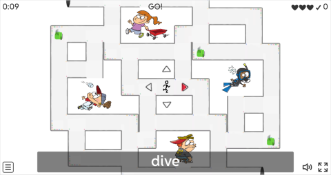Body Movement Verbs ESL Vocabulary Maze Chase Game