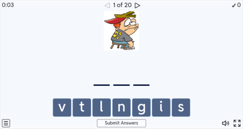 Body Movement Verbs Spell The Word Worksheet