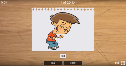 Body Movement Verbs ESL Interactive Vocabulary Flashcards