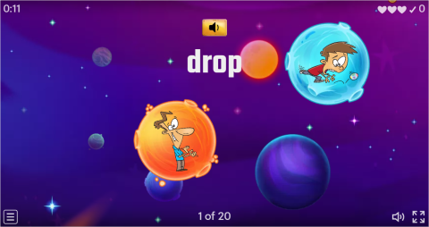 Body Movement Verbs ESL Vocabulary Flying Fruit Game