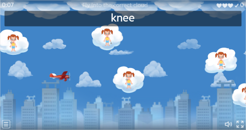 Body Parts ESL Vocabulary Airplane Game