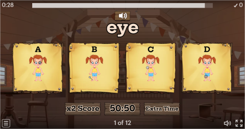 Body Parts ESL Interactive Vocabulary Quiz Show