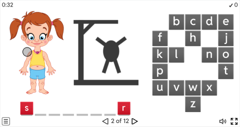 Body Parts Vocabulary ESL Interactive Hangman Game