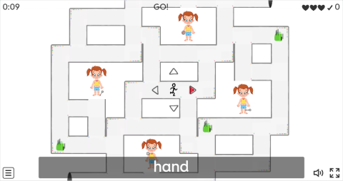 Body Parts ESL Vocabulary Maze Chase Game