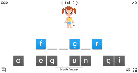 Body Parts ESL Interactive Spell The Word Worksheet