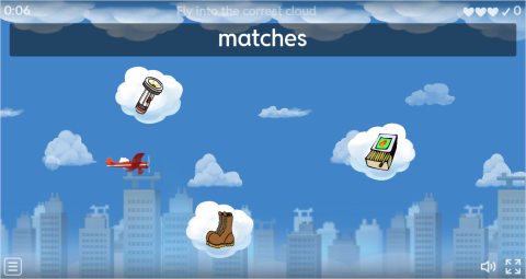 Camping ESL Vocabulary Airplane Game