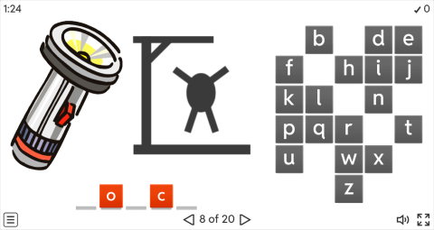 Camping Vocabulary ESL Interactive Hangman Game